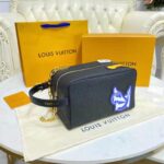 Louis Vuitton LV Unisex LV x NBA Cloakroom Dopp Kit Black Cowhide Leather - Image 9