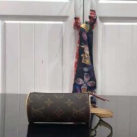 Louis Vuitton LV Unisex Micro Papillon Bag Brown Charm Monogram Canvas Natural Cowhide