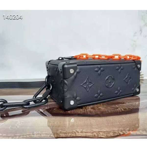 Louis Vuitton LV Unisex Mini Soft Trunk Bag Black Cowhide Leather (4)