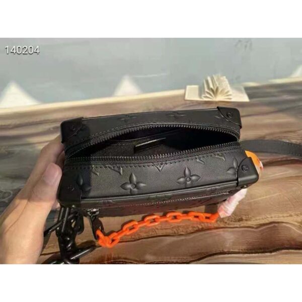 Louis Vuitton LV Unisex Mini Soft Trunk Bag Black Cowhide Leather (8)