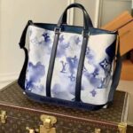 Louis Vuitton LV Unisex New Tote GM Monogram Watercolor Blue Coated Canvas Cowhide Leather - immagine 2