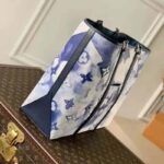 Louis Vuitton LV Unisex New Tote GM Monogram Watercolor Blue Coated Canvas Cowhide Leather - immagine 3