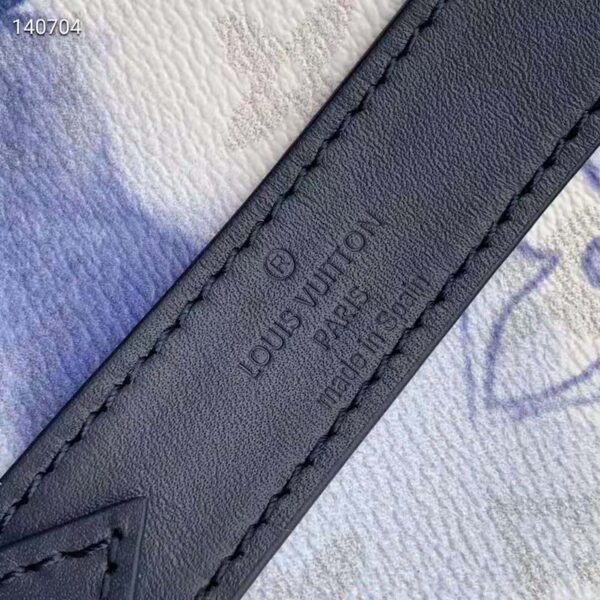 Louis Vuitton LV Unisex New Tote GM Monogram Watercolor Blue Coated Canvas Cowhide Leather (8)