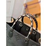 Louis Vuitton LV Unisex Onthego MM Tote Black Embossed Supple Grained Cowhide Leather - Image 6