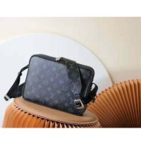 Louis Vuitton LV Unisex Outdoor Bumbag Black Taiga Cowhide Leather Monogram Eclipse Coated Canvas