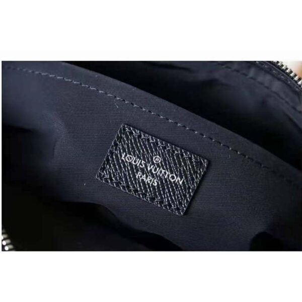 Louis Vuitton LV Unisex Outdoor Bumbag Black Taiga Cowhide Leather Monogram Eclipse Coated Canvas (9)