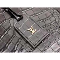 Louis Vuitton LV Unisex Petite Boite Chapeau Latte Matte Matte Alligator Leather