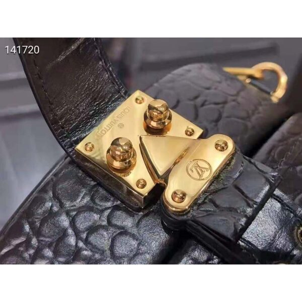Louis Vuitton LV Unisex Petite Boite Chapeau Latte Matte Matte Alligator Leather (8)