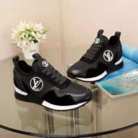 Louis Vuitton LV Unisex Run Away Sneaker Black Mix of Materials Hidden Footbed