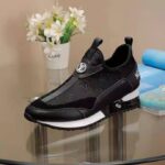 Louis Vuitton LV Unisex Run Away Sneaker Black Mix of Materials Technical Rubber LV Circle - Image 2