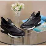 Louis Vuitton LV Unisex Run Away Sneaker Black Mix of Materials Technical Rubber LV Circle - Image 4