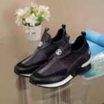 Louis Vuitton LV Unisex Run Away Sneaker Black Mix of Materials Technical Rubber LV Circle - Image 5