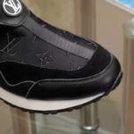 Louis Vuitton LV Unisex Run Away Sneaker Black Mix of Materials Technical Rubber LV Circle - Image 10