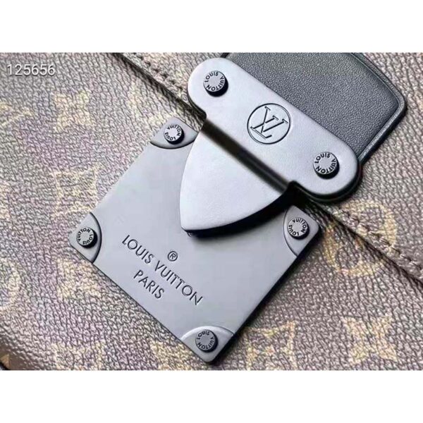 Louis Vuitton LV Unisex S Lock A4 Pouch Monogram Macassar Coated Canvas Epi Leather (6)