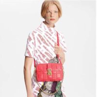 Louis Vuitton LV Unisex Troca PM Handbag Pink Damier Quilt Lambskin Calfskin