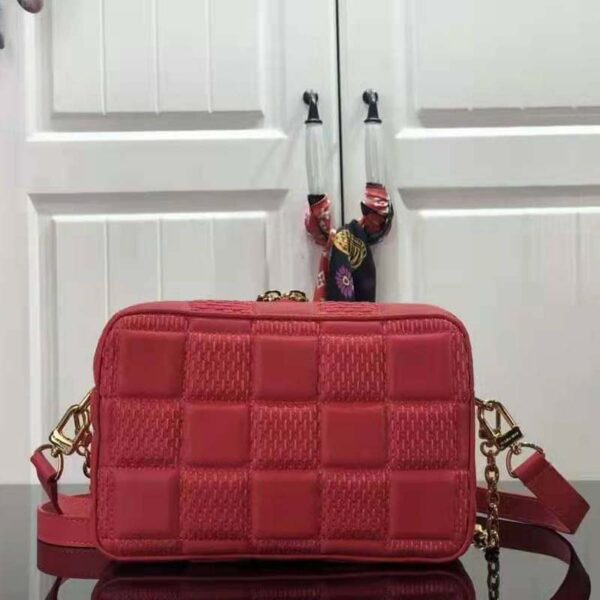 Louis Vuitton LV Unisex Troca PM Handbag Pink Damier Quilt Lambskin Calfskin (3)