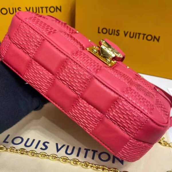 Louis Vuitton LV Unisex Troca PM Handbag Pink Damier Quilt Lambskin S-Lock Double Zip (11)