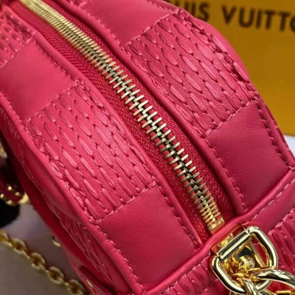 Louis Vuitton LV Unisex Troca PM Handbag Pink Damier Quilt Lambskin S-Lock Double Zip (13)