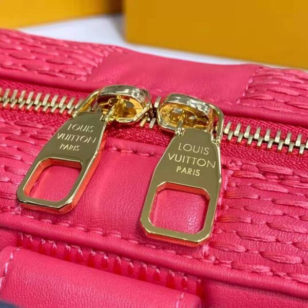 Louis Vuitton LV Unisex Troca PM Handbag Pink Damier Quilt Lambskin S-Lock Double Zip (15)