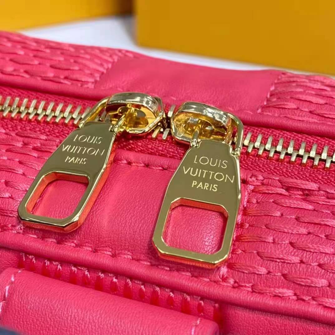 Louis Vuitton LV Women Troca PM Handbag Pink Damier Quilt Lambskin