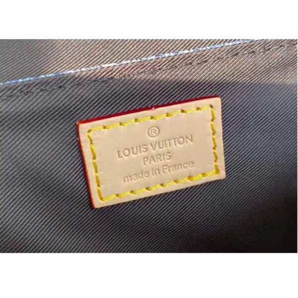 Louis Vuitton LV Unisex Trunk Slingbag Ocean Blue Damier Salt Canvas Cowhide Leather (10)