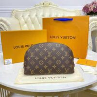 Louis Vuitton LV Women Cosmetic Pouch GM Coated Canvas Cowhide Leather