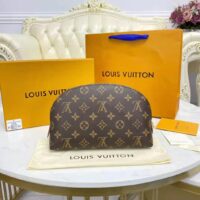 Louis Vuitton LV Women Cosmetic Pouch GM Coated Canvas Cowhide Leather