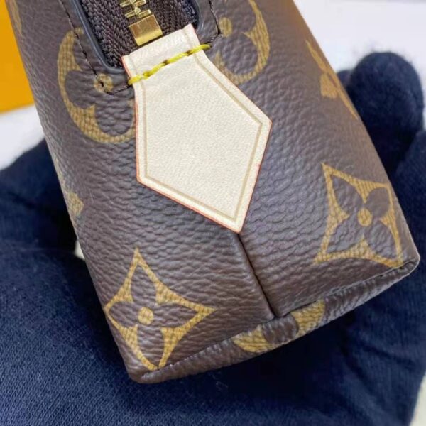 Louis Vuitton LV Women Cosmetic Pouch GM Coated Canvas Cowhide Leather (8)