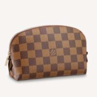 Louis Vuitton LV Women Cosmetics Pouch Damier Coated Canvas Golden Brass