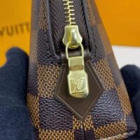 Louis Vuitton LV Women Cosmetics Pouch Damier Coated Canvas Golden Brass