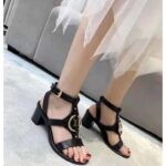 Louis Vuitton LV Women Faro Sandal Cognac Black Calf Leather 5.5 cm Heel - Image 8