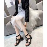 Louis Vuitton LV Women Faro Sandal Cognac Black Calf Leather 5.5 cm Heel - Image 5