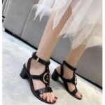 Louis Vuitton LV Women Faro Sandal Cognac Black Calf Leather 5.5 cm Heel - Image 10