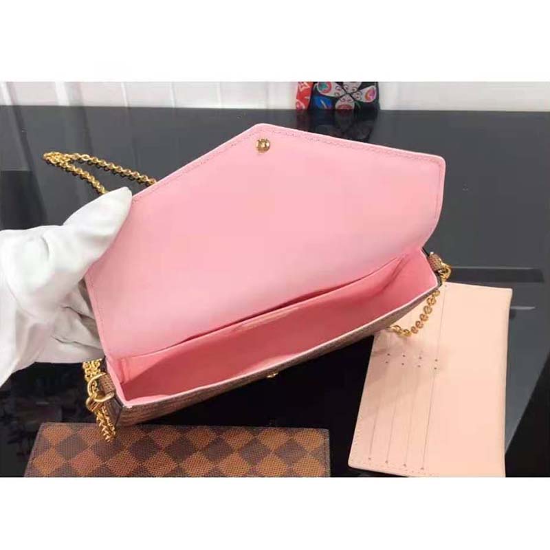 Louis Vuitton LV pink leather Felicie pochette ref.683719 - Joli Closet