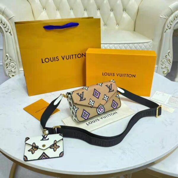 Louis Vuitton LV Women Félicie Strap Go Pochette Arizona Beige Crème Monogram Coated Canvas (10)