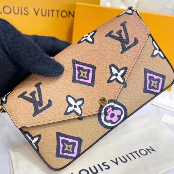 Louis Vuitton LV Women Félicie Strap Go Pochette Arizona Beige Crème Monogram Coated Canvas (12)