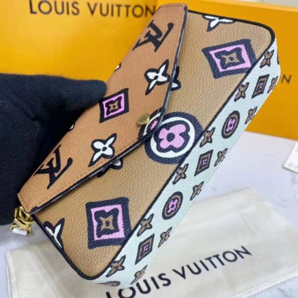 Louis Vuitton LV Women Félicie Strap Go Pochette Arizona Beige Crème Monogram Coated Canvas (13)