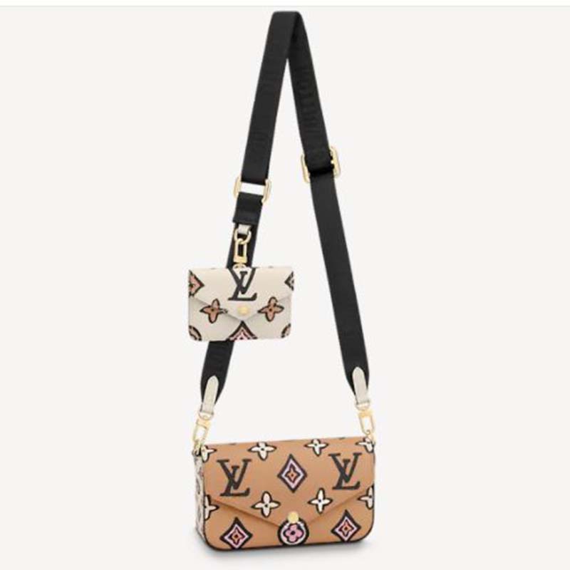 LV LV Unisex Félicie Strap & Go Pochette Monogram Coated Canvas