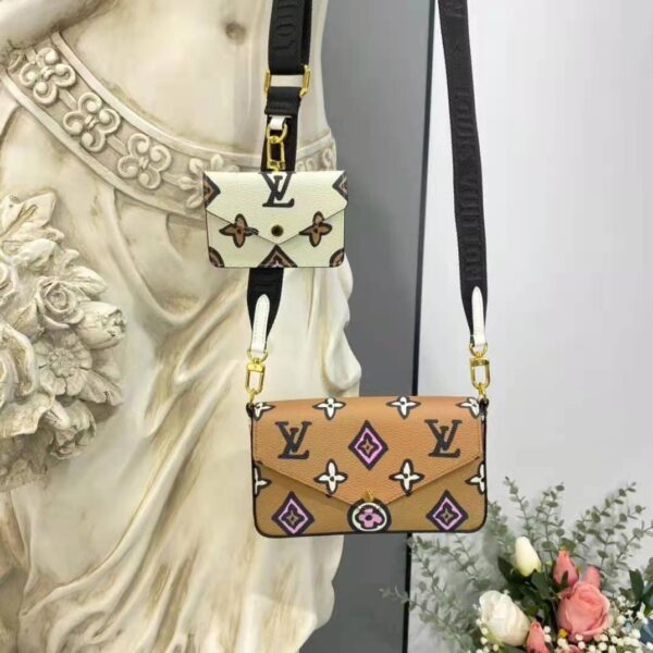 Louis Vuitton LV Women Félicie Strap Go Pochette Arizona Beige Crème Monogram Coated Canvas (4)