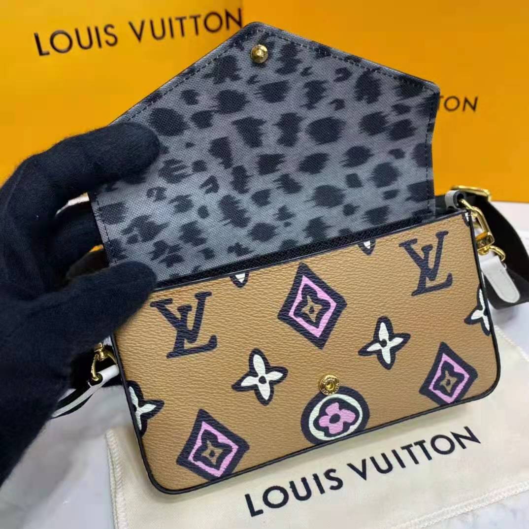 LOUIS VUITTON Wild at Heart Felicie Strap Go Beige Pochette Arizona  Monogram Bag