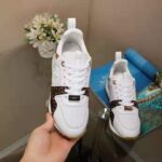 Louis Vuitton LV Women LV Run Away Sneaker White Calf Leather Patent Monogram Canvas - Image 9