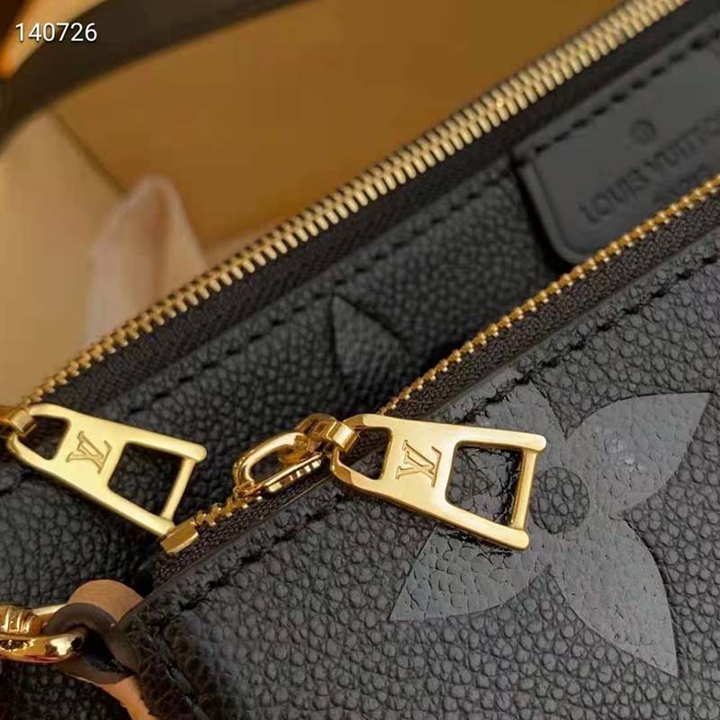 Louis Vuitton Pochette Métis East West Black in Embossed Supple