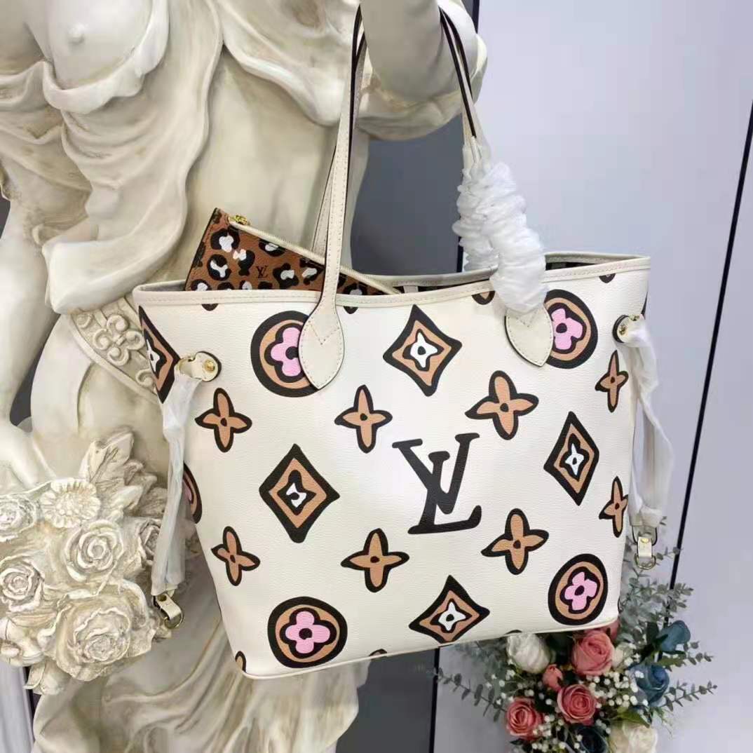 louis vuitton handbag neverfull mm creme 3D Model in Woman 3DExport