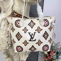 Louis Vuitton LV Women Neverfull MM Tote Cream Monogram Coated Canvas