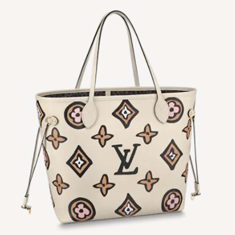 louis vuitton handbag neverfull mm creme 3D Model in Woman 3DExport