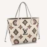 Louis Vuitton LV Women Neverfull MM Tote Cream Monogram Coated Canvas Cowhide Leather – Bild 3