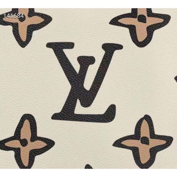 Louis Vuitton LV Women Neverfull MM Tote Cream Monogram Coated Canvas Cowhide Leather (5)