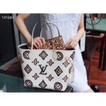 Louis Vuitton LV Women Neverfull MM Tote Cream Monogram Coated Canvas Cowhide Leather – Bild 6
