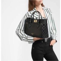 Louis Vuitton LV Women On My Side MM Tote Black Twist Calfskin Monogram Nappa Softy Leather