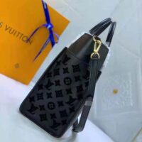 Louis Vuitton LV Women On My Side MM Tote Black Twist Calfskin Monogram Nappa Softy Leather